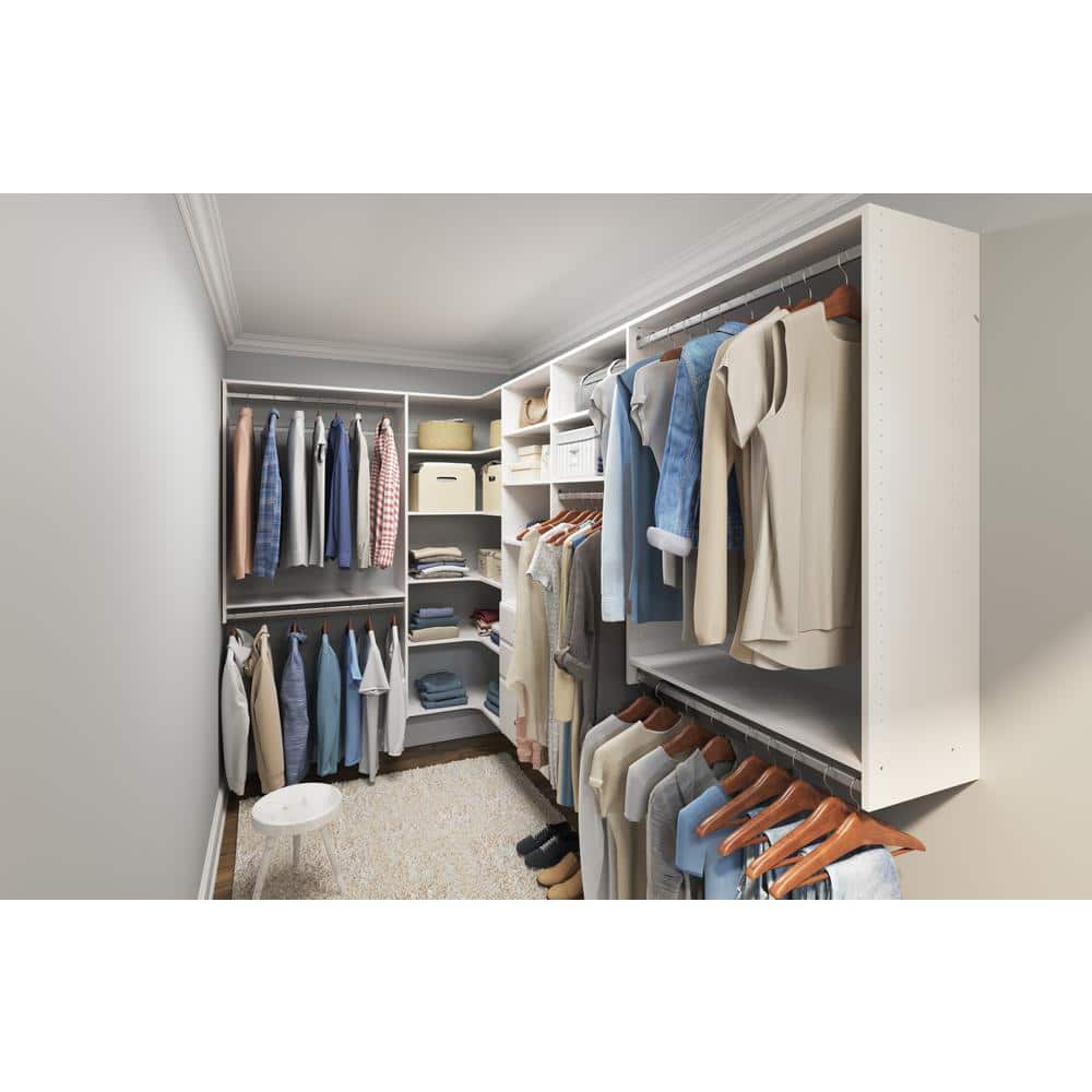 White Glossy 3-Tier Corner Closet Shelves