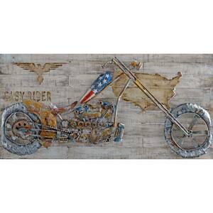 Brown Motor bike Metal Art