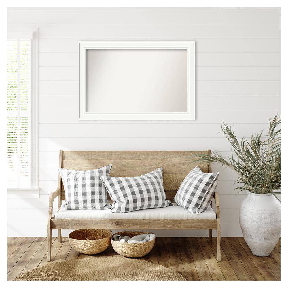 Craftsman White Medium Wood Framed Bathroom Vanity Mirror