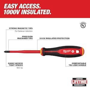 1000V Insulated Slim Tip Screwdriver Set (2-Piece)