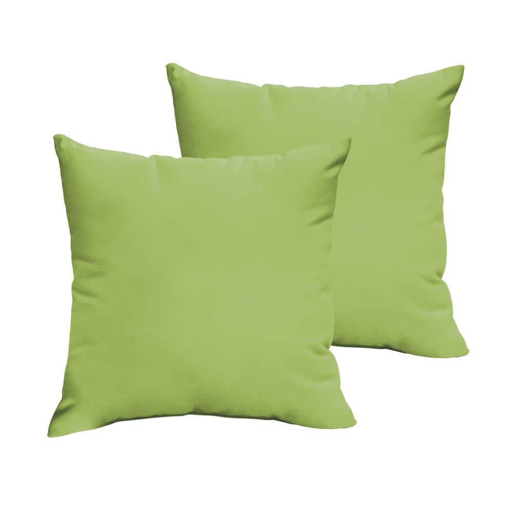 Apple Green Outdoor Knife Edge Throw Pillows (2-Pack)