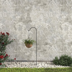 Fuchsia 64 in. Black Steel Shepherd Hook