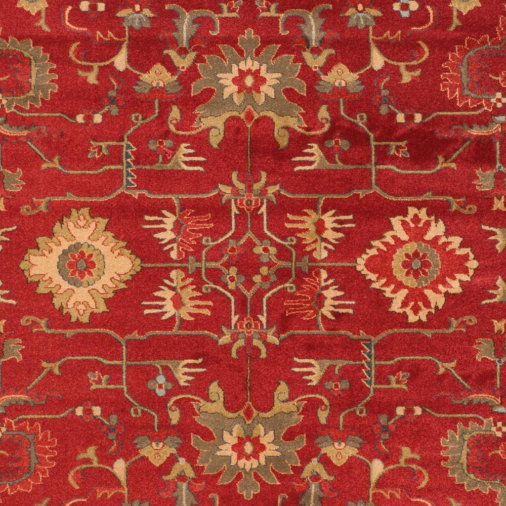 Red and Navy Traditional 8' x 11' Easy-Care Synthetic Rug