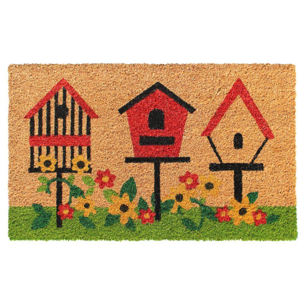 Welcome Birdhouse Garden Multi 18 in. x 30 in. Coir Non-Slip Outdoor Door M