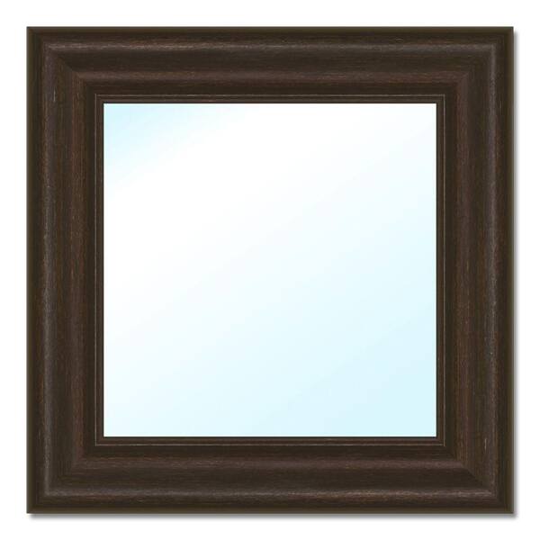 Unbranded Small Square Brown Classic Mirror (17.75 in. H x 17.75 in. W)