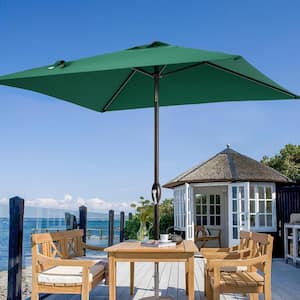 6.5 ft. x 6.5 ft. Square Patio Market Umbrella with UPF50+, Tilt Function and Wind-Resistant Design, Dark Green