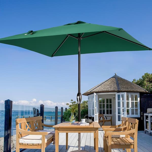 JOYESERY 6.5 ft. x 6.5 ft. Square Patio Market Umbrella with UPF50+, Tilt Function and Wind-Resistant Design, Dark Green