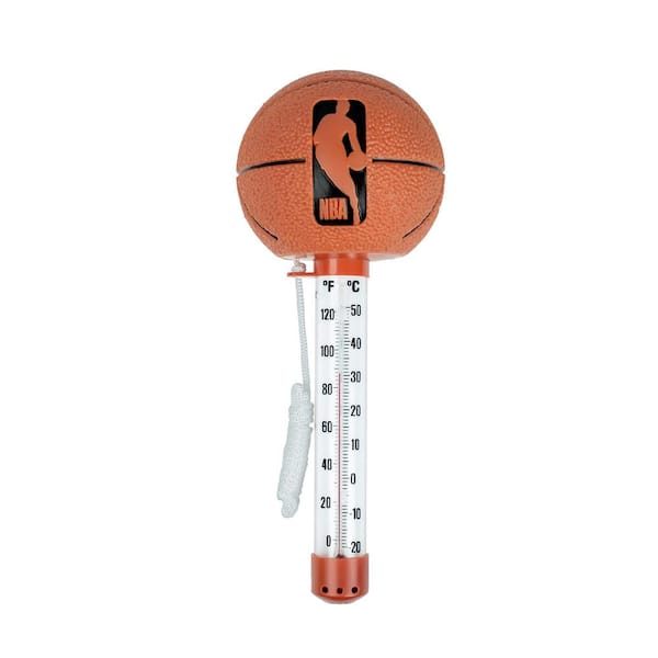 Floating Basketball Swimming Pool and Spa Thermometer Featuring Classic NBA Logo