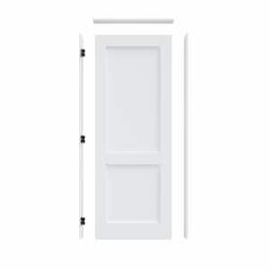ARK DESIGN 30 in. x 80 in. 3-Panel Right-Handed Primed Solid Core Wood ...