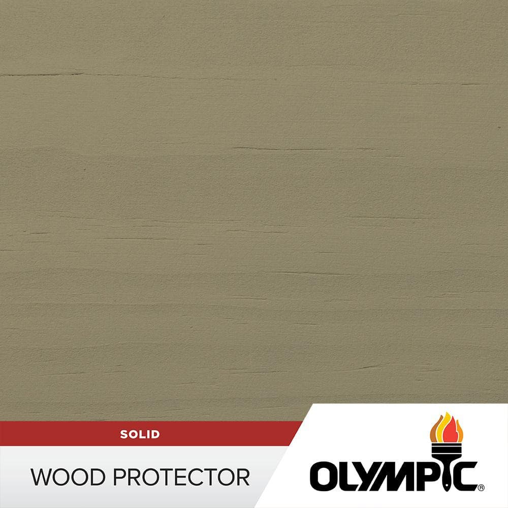 Olympic 1 gal. Monterey Gray Exterior Solid Wood Protector Stain Plus Sealant in One OLYWPSC