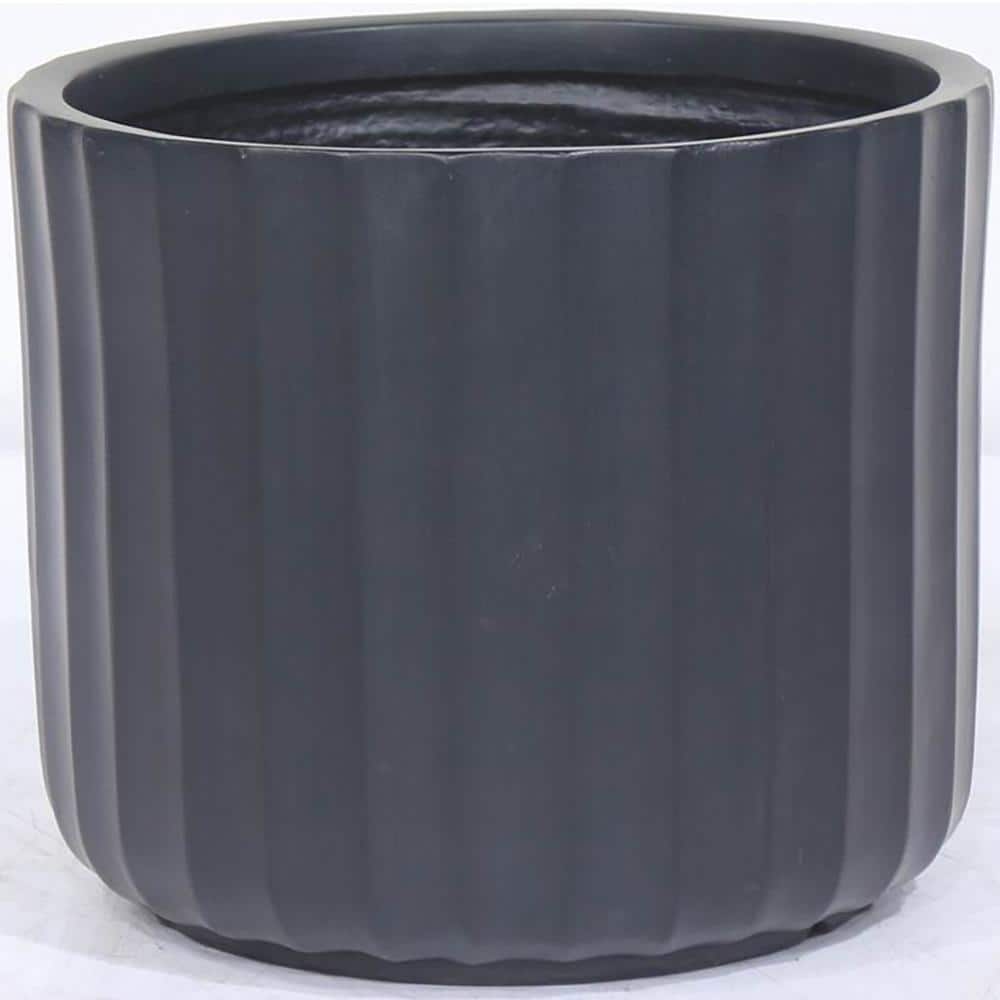 9.5 in. L x 9.5 in. W x 8 in. H 1 qt. Black Indoor/Outdoor Fiber Stone Indu