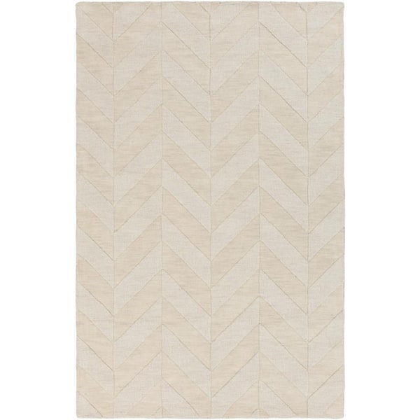 Livabliss Central Beige Chevron 6 ft. x 9 ft. Indoor Area Rug