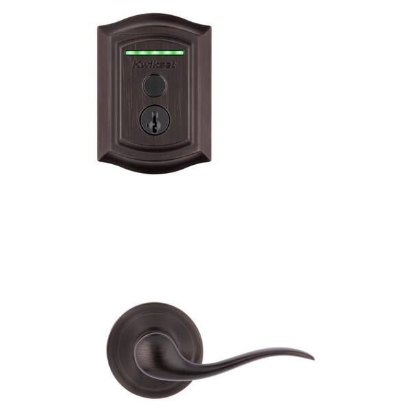 Kwikset Halo Touch Venetian Bronze Traditional Fingerprint WiFi Elec Smart Lock Deadbolt Feat SmartKey Security w/ Tustin lever