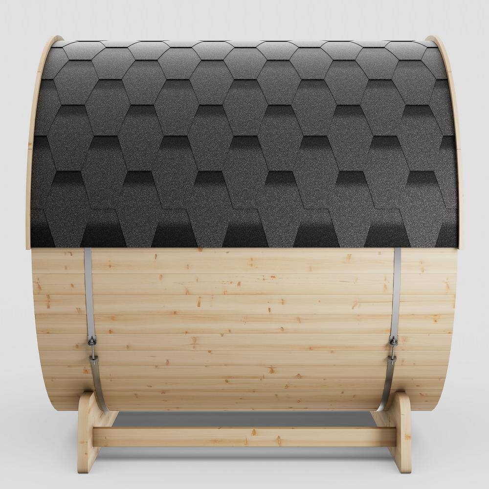 White Pine 4-Person Barrel Sauna with 4.5 kW Heater