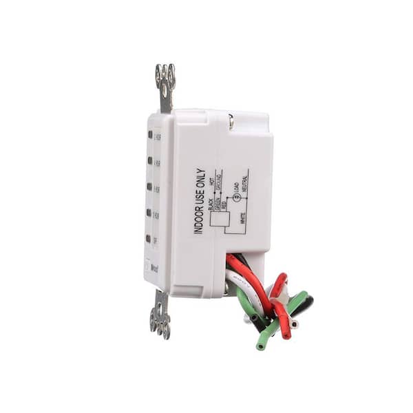 Woods 59014 12-Hour Decora Style 12-8-4-2 Hour Preset Wall Switch Timer White 