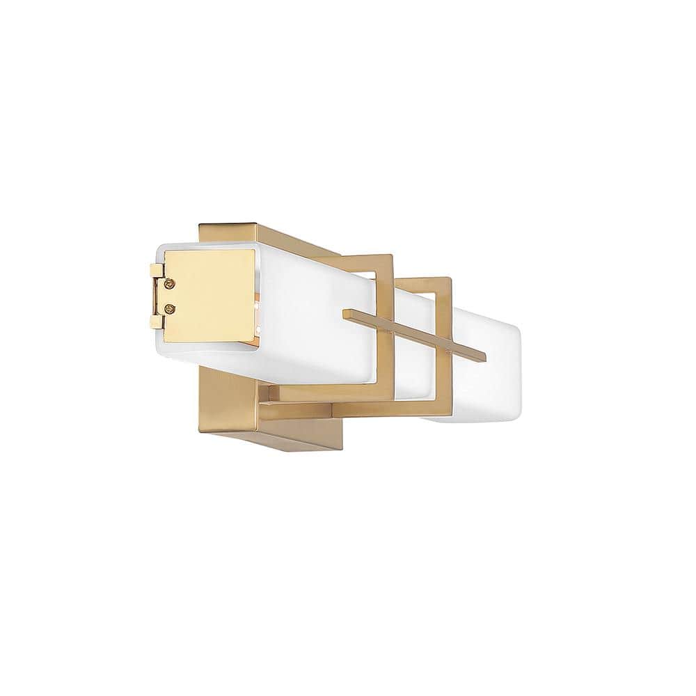 Gemini Aged Brass 22.5" LED Bath Vanity Light with Opal Glass Shade