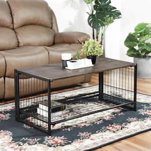 Line 39.4 in. Brown Rectangular MDF Coffee Table