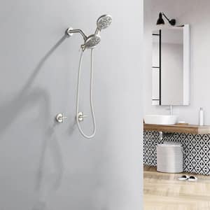 Double Handle 7-Spray Shower Faucet 1.8 GPM with Pressure Balance Anti Scald in. Brushed Nickel