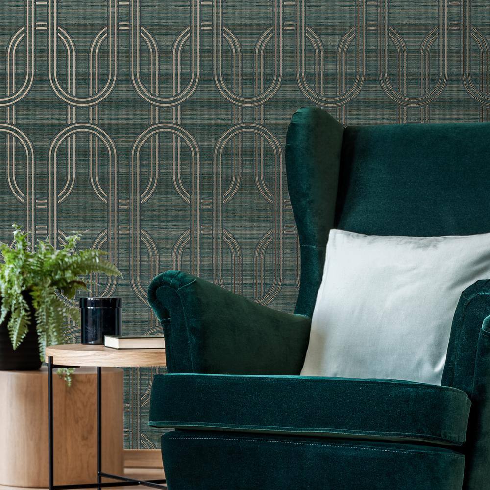 Emerald Geometric Metallic Removable Wallpaper Roll