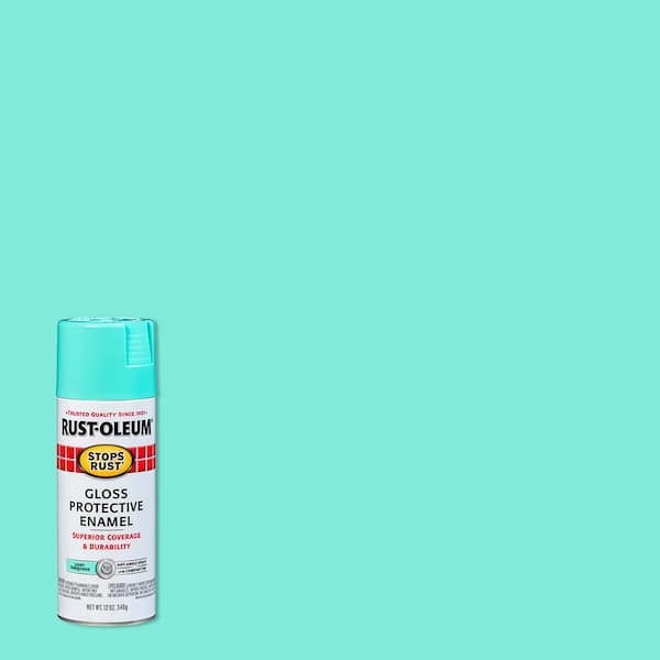 Rust-Oleum Stops Rust 12 oz. Protective Enamel Gloss Light Turquoise Spray Paint