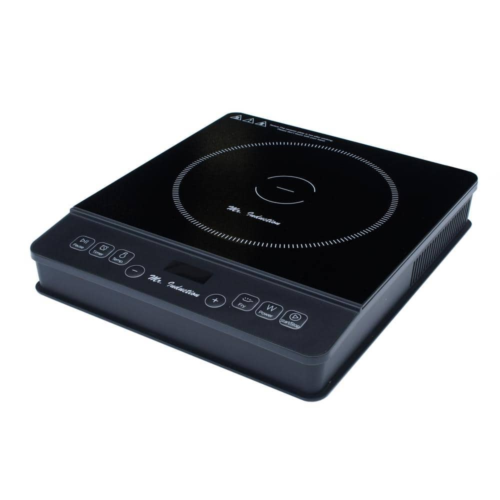 Black Ceramic 11" Induction Cooktop with Stainless Steel Pot