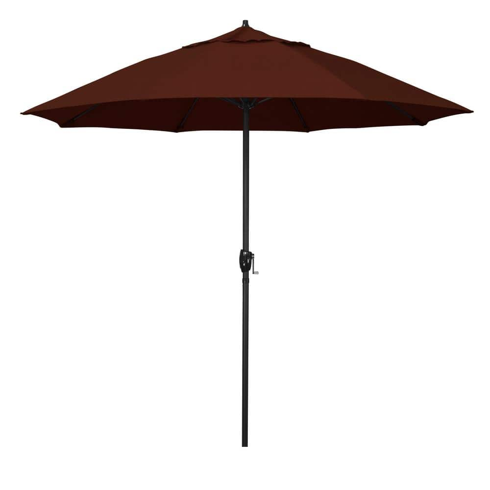 California Umbrella 9 Ft. Bronze Aluminum Market Patio Umbrella With ...