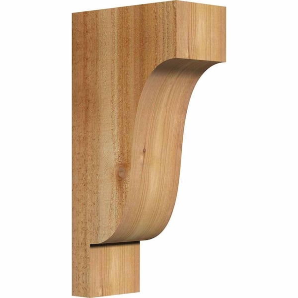 Ekena Millwork 4 in. x 8 in. x 16 in. Western Red Cedar Newport Rough Sawn Corbel