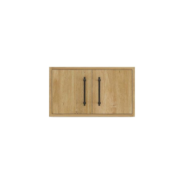 Victoria 23.8 in. W x 11.8 in. D x 13.78 in. H Brown Plywood Wall Overhead Floating Linen Cabinet in Oak