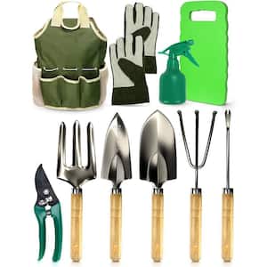 Garden Tools Set 10 Pieces Gardening Kit with Heavy Duty Aluminum Hand Tool and 