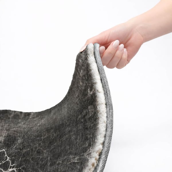 Dream Shag Premium Machine Washable Abstract ADS652 Charcoal 9 ft. x 12 ft. Area Rug