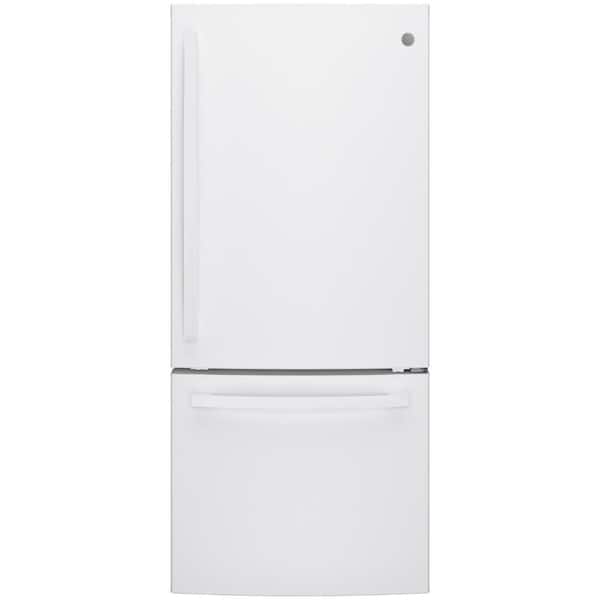 GE 21.0 cu. ft. Bottom Freezer Refrigerator in White, ENERGY STAR