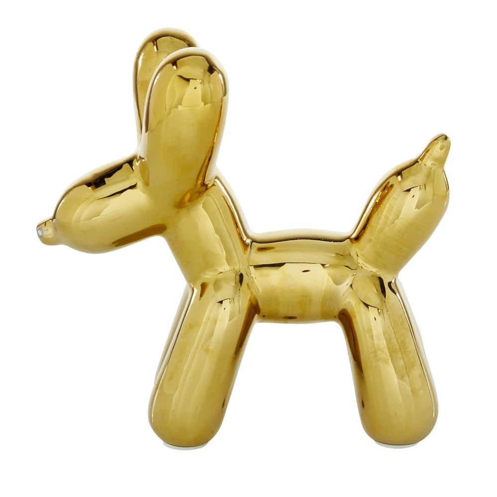 Gold Ceramic Balloon Dog Sculpture for Kids