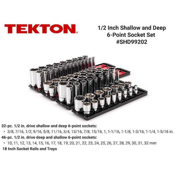 1/4,3/8,1/2 in. Drive 6-Point Socket Set with Rails (214-Piece)