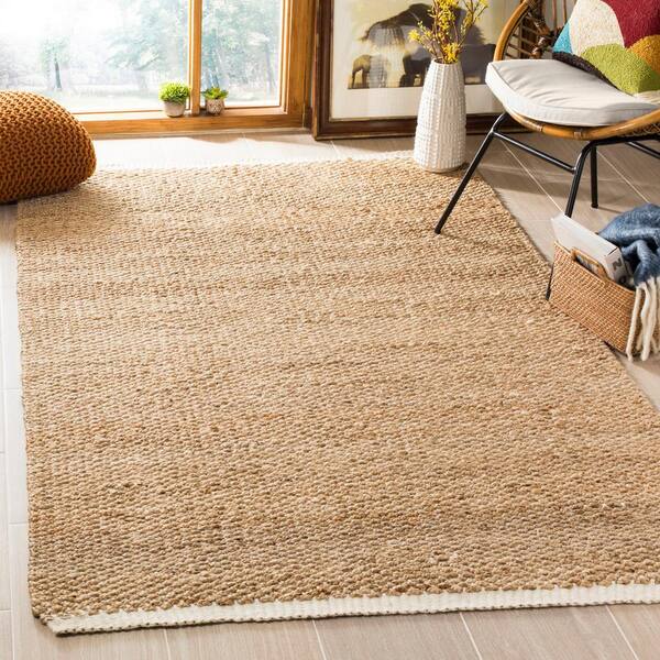 Safavieh Natural Fiber Hampton 3 X 5 Natural/Teal Indoor Solid