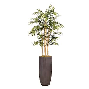 50 in. High Artificial Bamboo Tree with Fiberstone Planter