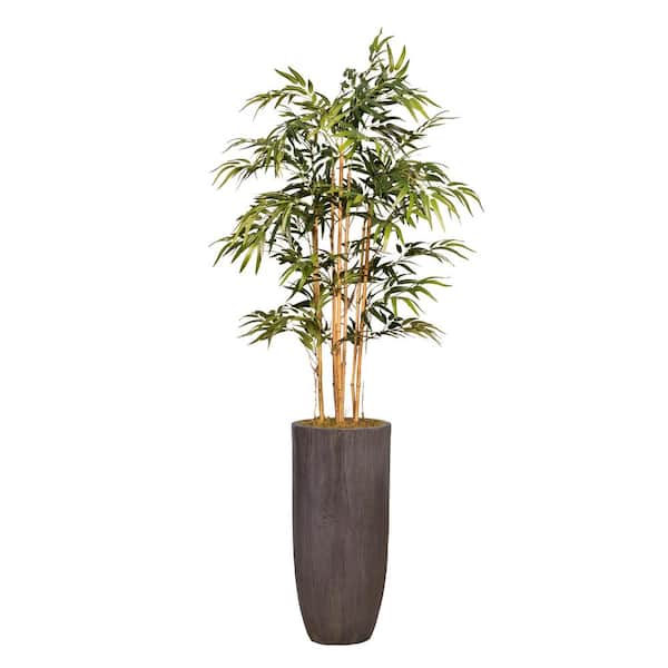 VINTAGE HOME 50 in. High Artificial Bamboo Tree with Fiberstone Planter