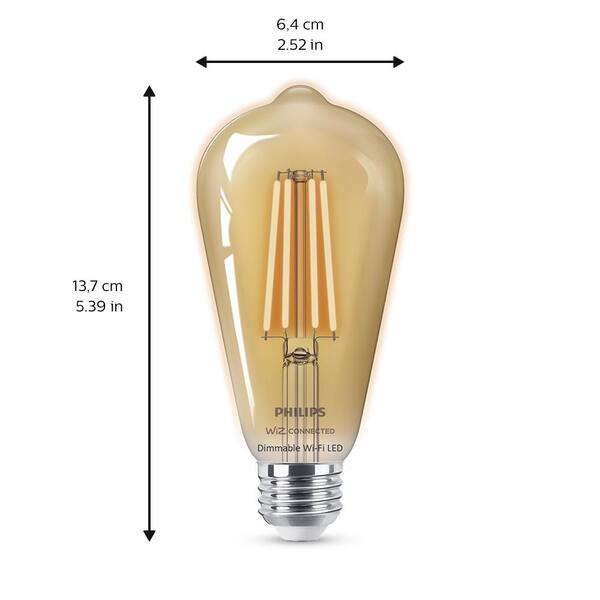 Amber ST19 LED 40-Watt Equivalent Dimmable Smart Wi-Fi Wiz Connected Wireless Light Bulb Amber ST19 LED 40-Watt Equivalent Dimmable Smart Wi-Fi Wiz Connected Wireless Light Bulb