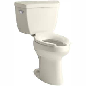 Highline 12 in. Rough In 2-Piece 1 GPF Single Flush Elongated Toilet in Biscuit Seat Not Included