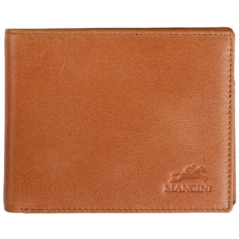 Photos - Business Briefcase Bellagio Collection Cognac Leather Center Wing RFID Wallet with Coin Pocke
