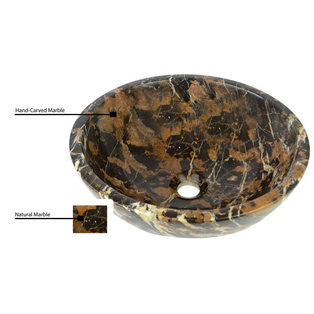 Gold and Black Marble Round Vessel Sink