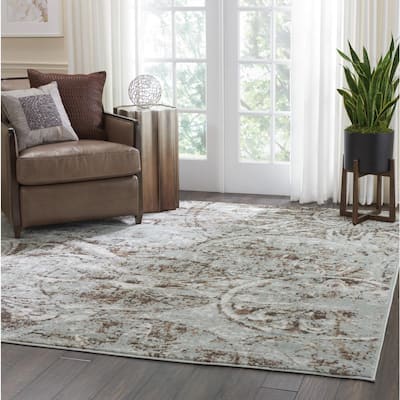 Euphoria Grey 8 ft. x 8 ft. Transitional Square Area Rug