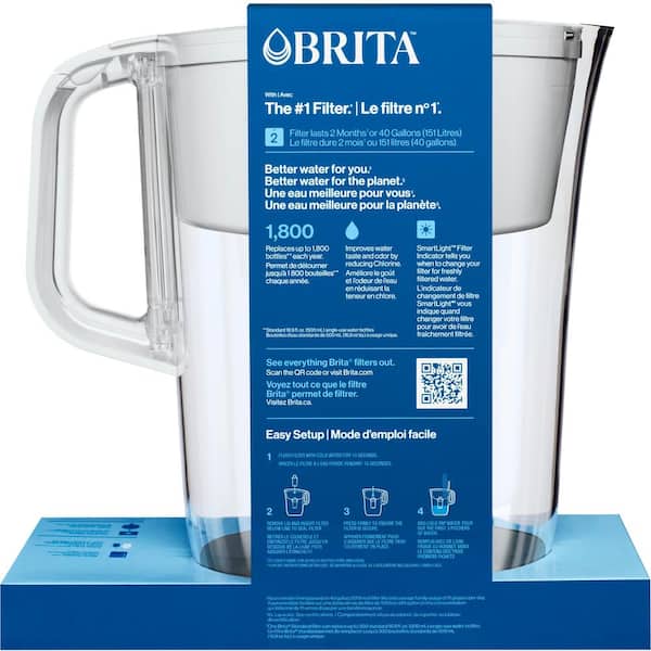 Brita Standard Everyday Water Filter Pitcher, White, Large 10 Cup, 1 Count  & Standard Water Filter, Standard Replacement Filters for Pitchers and