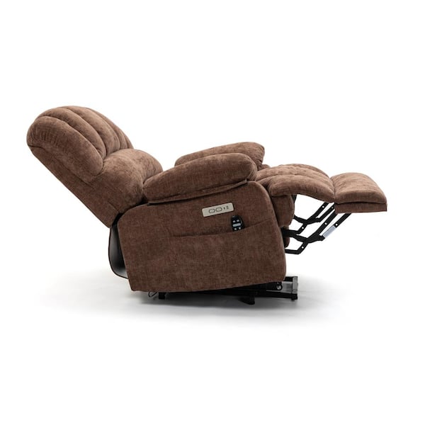 J&E Home Dark Brown Chenille Massage Power Lift Recliner Chair for Elderly  with Lumbar Heating Function GD-SG000181AAA - The Home Depot