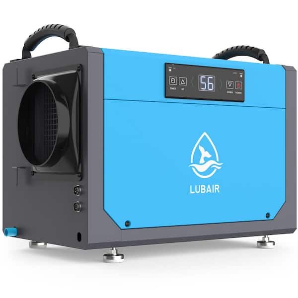 113 pt. 1,200 sq. ft. Bucketless Commercial Dehumidifier in Blue with Auto Defrost, Timer