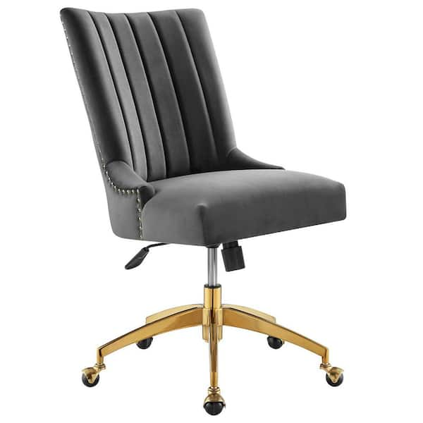 MODWAY Empower Tufted Gray Performance Velvet Seat Office Chair