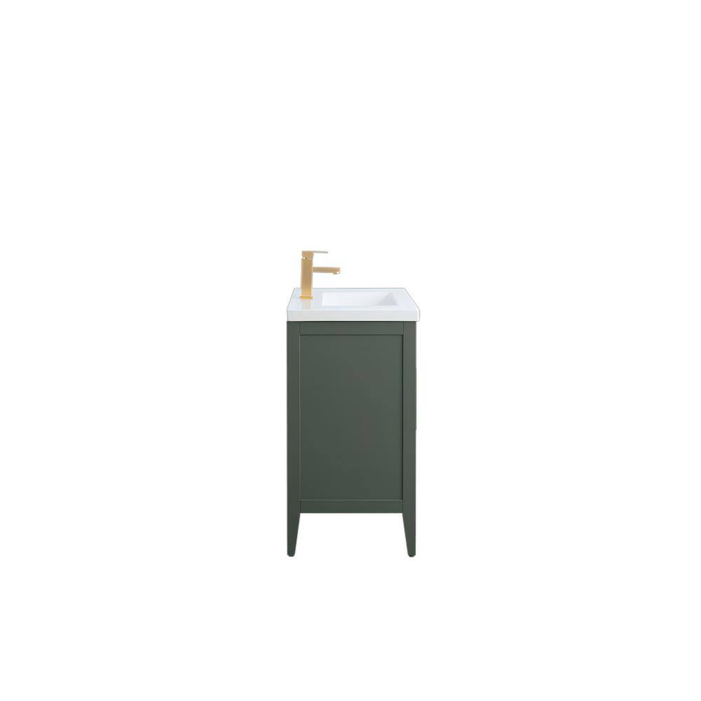 20'' Vintage Green Single Bathroom Vanity with Ceramic Top