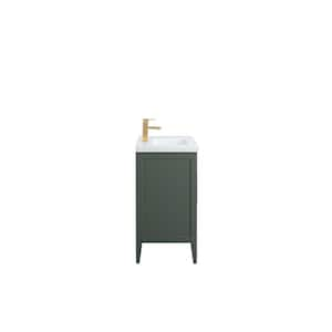 20 in. W x 15.8 in D x 34 in. H Single Sink Bathroom Vanity Cabinet in Vintage Green with Ceramic Top