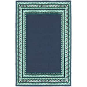 Tonga Navy 8 ft. x 11 ft. Indoor/Outdoor Patio Area Rug