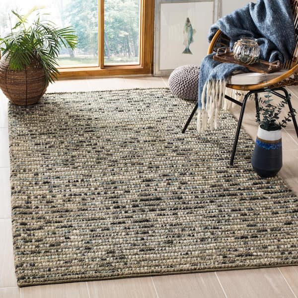 Bohemian Grey/Multi 6 ft. x 6 ft. Square Striped Area Rug