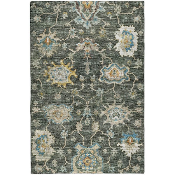 Dream Shag Premium Machine Washable Abstract ADS96 Forest 9 ft. x 12 ft. Area Rug